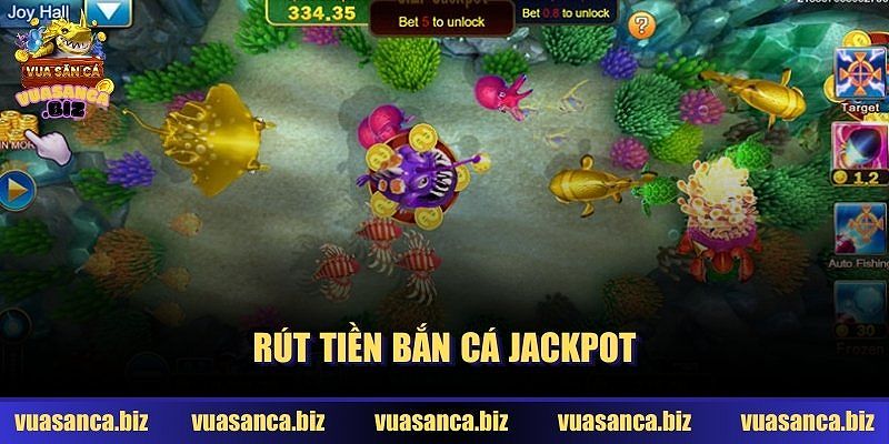 Hướng dẫn rút tiền từ Bắn Cá Jackpot với hình ảnh minh họa quy trình rút tiền.